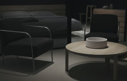 Beautiful furniture of a dark living room