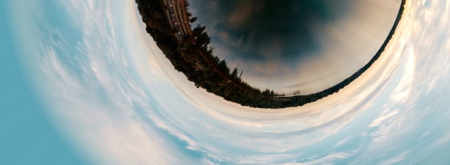 Picture of a landscape using fisheye